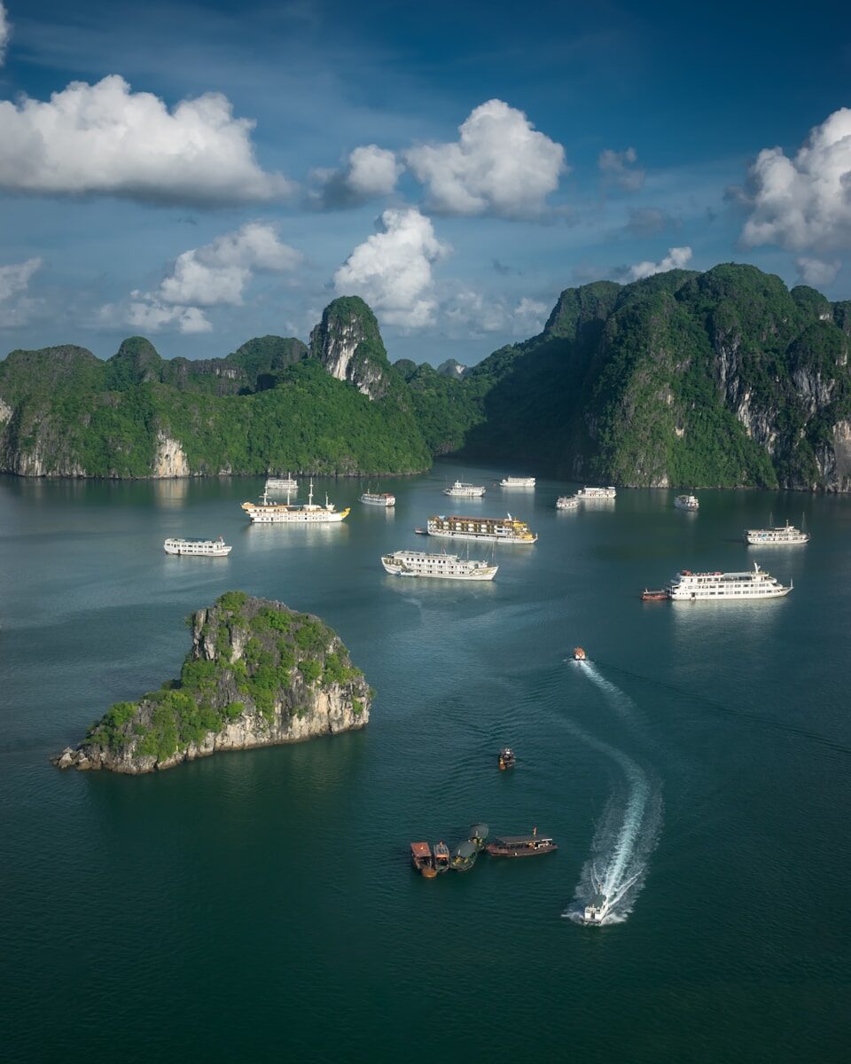 Giunche tradizionali nella Baia di Ha Long